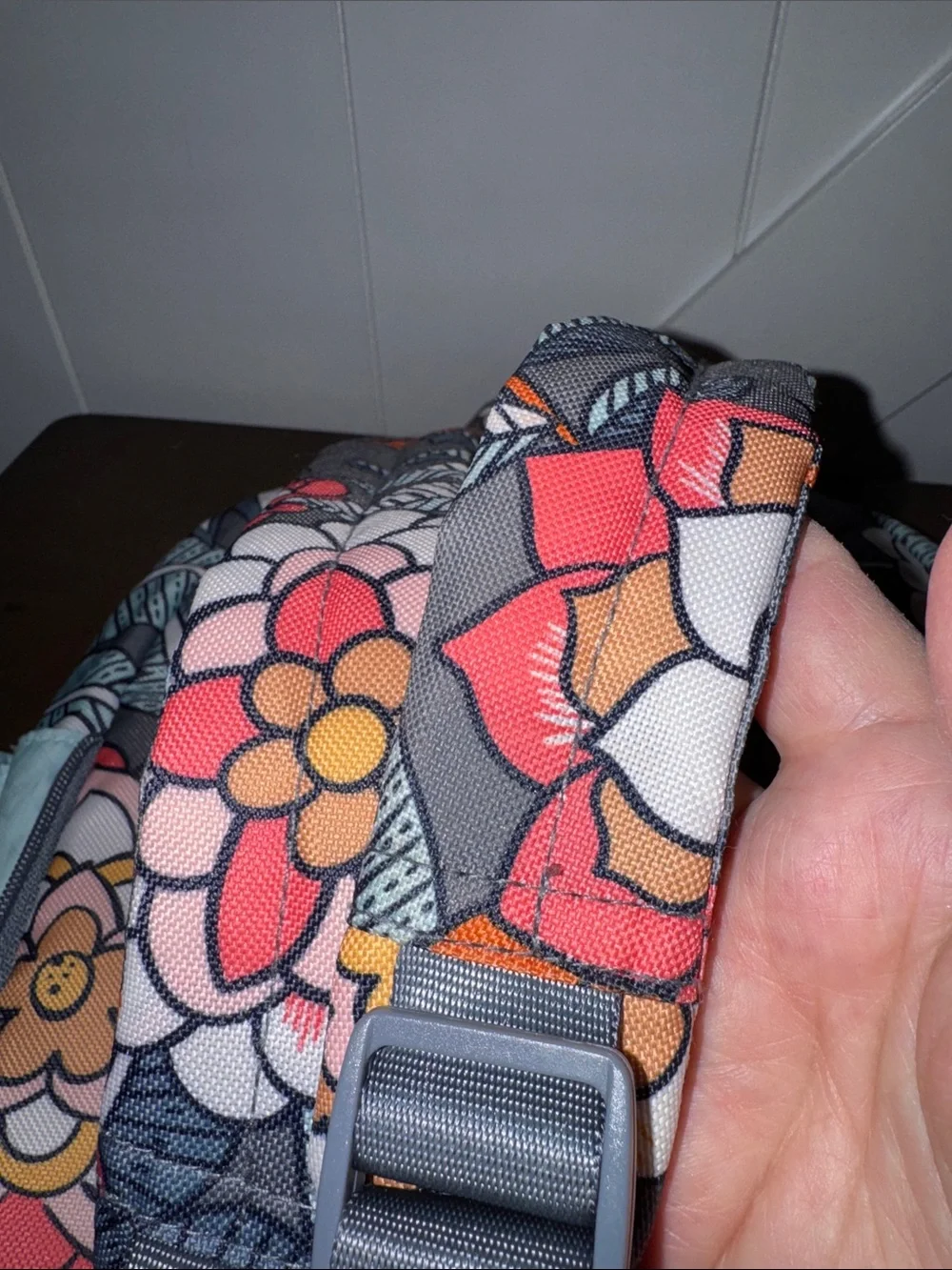 Vera Bradley Gray Multi Floral Mini Backpack